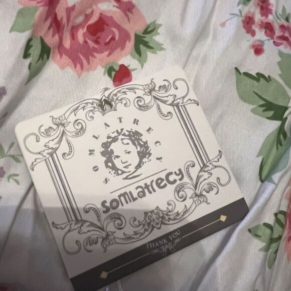 Somlatrecy Girls Floral Party Open Back Lace Up Dress: NWT SZ12(11-12years) Cute - Picture 8 of 10